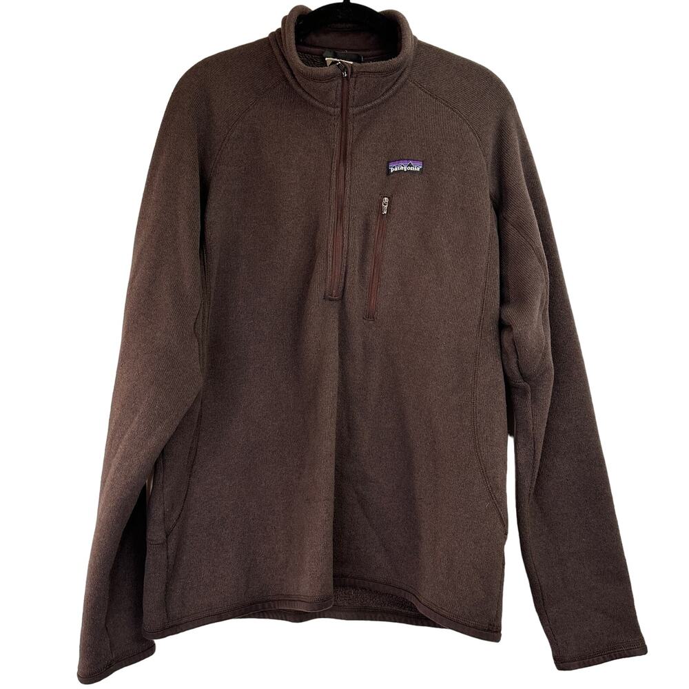 Patagonia Men's Brown Reclaimed Fleece Pullover 1/2 Zip Sweater Size Large